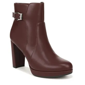 Naturalizer Braxton Boots Womens Cabernet Block Heel Ankle Bootie LION1058