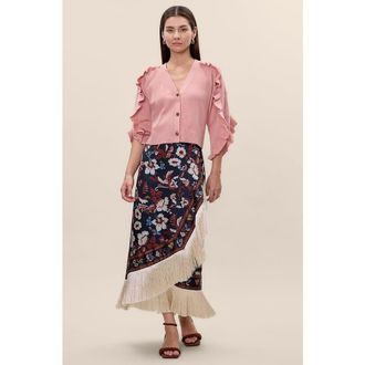 Rebecca Taylor Selah Skirt in Navy Combo at Nordstrom, Size 12