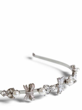 Self Portrait Crystal-Embellished Metal Headband - Silver