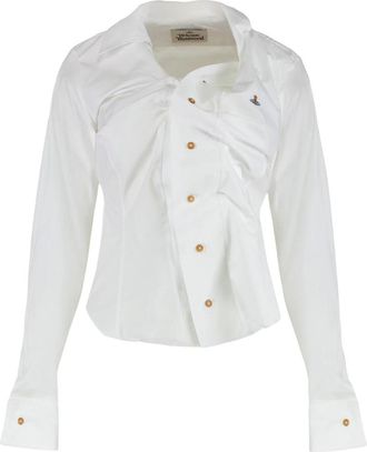 Vivienne Westwood Drunken Shirt - Dames - Overhemden - Wit - S - Katoen - Overhemden