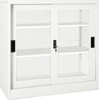 vidaXL Armario Con Puerta Corredera Acero Blanco 90x40x90 Cm Vidaxl