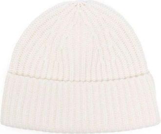 Lisa Yang Roomwitte Kasjmier Visserstrui Gebreide Muts - Dames - Hoeden - Beige - ONE Size - Kasjmier - Accessoires