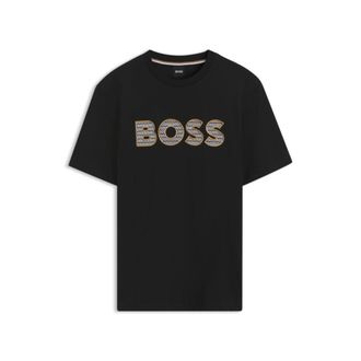 BOSS Cotton-jersey T-shirt with logo artwork