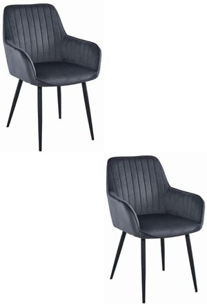 OEM Silla Solden - Terciopelo Gris Oscuro / Patas Negras X 2