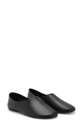 Mango Leather Slip-On Shoe in Black at Nordstrom, Size 8.5Us