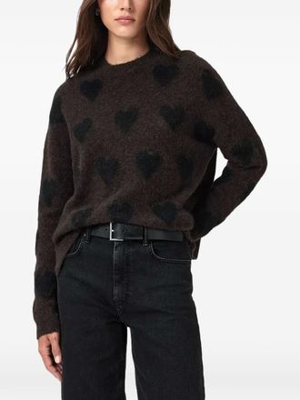 AllSaints Amora heart-motif sweater - Brown