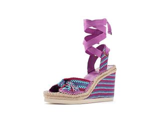 Vince Camuto Bealie Woven Lace Up Wedge Sandals Womens Wedge Shoes Orchid : 6.5 M, Textile