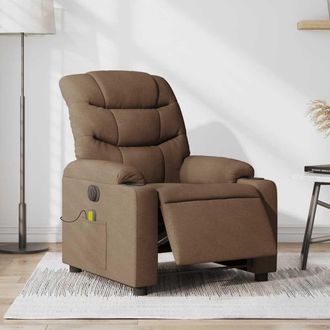 vidaXL Vidaxl - Sill&oacute;n Reclinable De Masaje El&eacute;ctrico Tela Marr&oacute;n