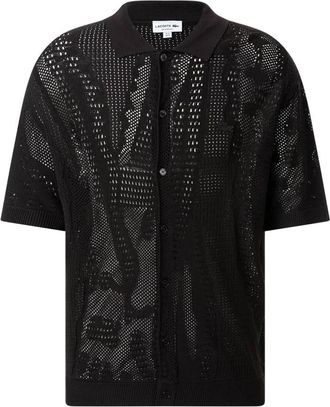 Lacoste Gebreid T-shirt met korte mouwen - Heren - Vesten - Bruin - 2XL - Truien & Vesten