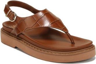 Naturalizer Laurel Slingback Platform Sandal in Caramel Brown Croc Embossed at Nordstrom, Size 11