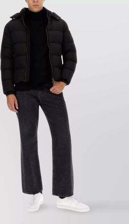Moorer hooded quilted coat side pockets