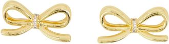 Self Portrait Gouden Metalen Strik Oorbellen voor Vrouwen - Dames - Oorbellen - Geel - ONE Size - Accessoires