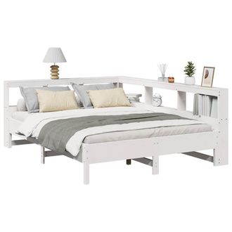 Berkfield Home Decorative Bookcase Bed without Mattress White 140x200 cm Solid W