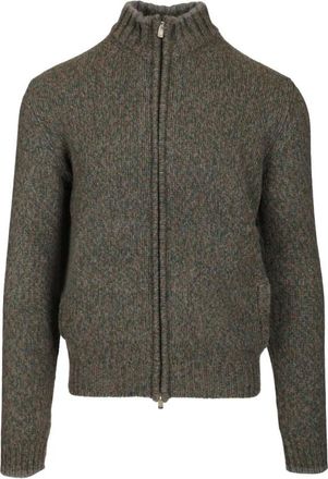 Fedeli Cardigan met ritssluiting - Heren - Vesten - Groen - XL - Wol - Truien & Vesten