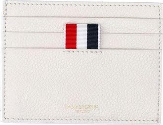 Thom Browne White Textured Leather Cardholder