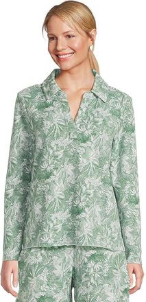 Tommy Bahama Marina Del Mar Forte Fronds Popover Popover Womens Clothing Granite Green : LG (US 12-14), Cotton