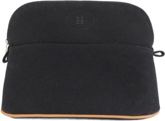 Herm&egrave;s Black Canvas Pouch (Pre-Owned)