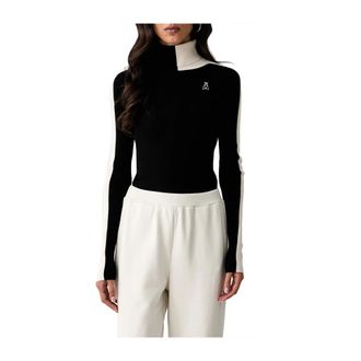Patrizia Pepe Jersey de cuello alto bicolor - Knitwear - Mujer - Negro - XS