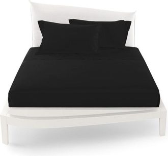 Trade Shop Trade Shop - Compley Of Matrimonial Health United Lenzuola Coordinato Copricuscini - Negro