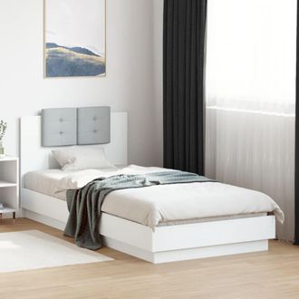 Berkfield Home Bed Frame with LED without Mattress White 100x200 cm