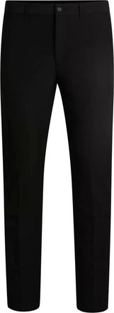 BOSS logo-patch chinos - men - Recycled Polyester/Polyester/Elastane - 50 - Black