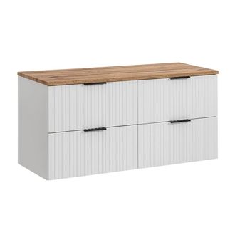 Petits Meubles Mueble bajo lavabo 120cm encimera tableros de melamina y mdf blanco