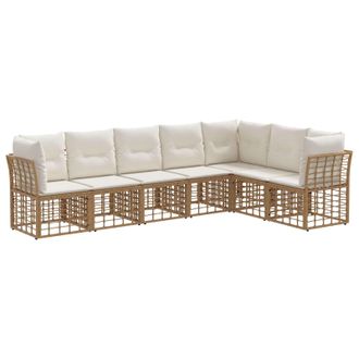 vidaXL Conjunto De Sof&aacute;s De Exterior Natural Poli&eacute;ster Vidaxl