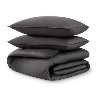 Bare Home TENCEL Lyocell Duvet Cover Set in Forged Iron Grey at Nordstrom, Size Twin