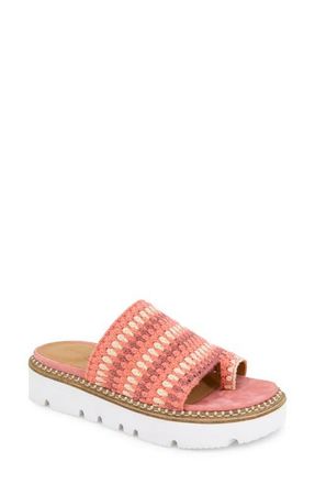 Gentle Souls Lavern Platform Slide Sandal in Poppy Multi Fabric at Nordstrom, Size 5.5