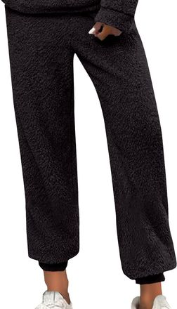 Generic Tracksuit Bottoms Women Ladies Petite Joggers Inside Leg 25 High Waisted Straight Leg Trousers Perfect Length Jogging Bottoms with Pockets Elastic Wai
