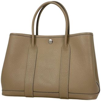 Herm&egrave;s Garden Vache Leather Handbag Tote Bag (Pre-Owned)