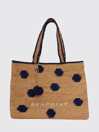 BONPOINT Borsa Esma in rafia con pois jacquard