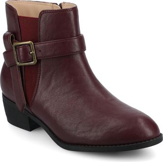 Journee Collection Womens Devina Medium and Wide Width Buckle Detail Ankle Booties