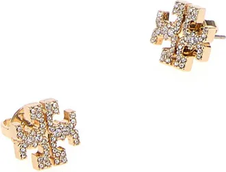 Tory Burch Womens Embellished Metal Earrings Torygoldcrystal Orecchini