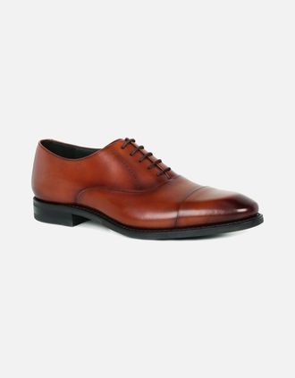 Loake Mens Phoenix Mens Formal Toe Cap Shoes - Brown - Size: 10.5