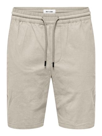 Only & Sons Chinoshorts ONLY & SONS ONSCAPRI SLIM SLUB CHINO SHORTS OTL, Herren, Gr. XXL, N-Gr, beige (silber lining), Web, Obermaterial: 98% Baumwolle, 2% Elasth