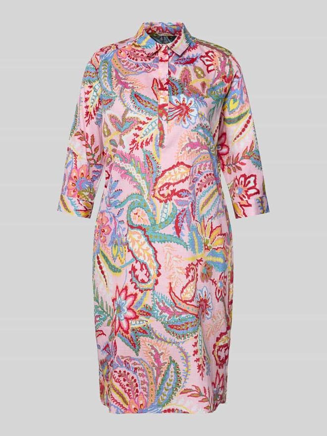 Milano Italy Hemdblusenkleid aus reiner Baumwolle in Rose, Gr&ouml;&szlig;e 40