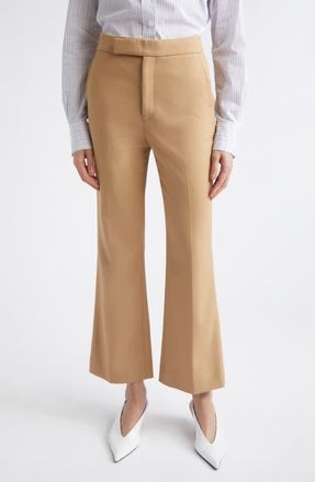 Maria McManus High Waist Organic Cotton Flare Pants in Honey at Nordstrom, Size 10