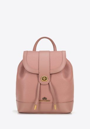 Wittchen Dames Leren Rugzak met Trekkoorden, Roze, Natuurlijk Leer