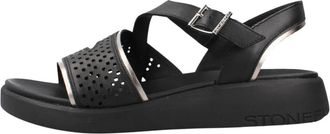 Stonefly Onda 3 Nappa Lth - Dames - Sandalen met hakken - Zwart - 39 EU - Leer - Schoenen