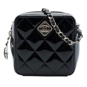 Chanel Pre-owned Quilted Patent Mini Crossbody - Dames - Pre-owned - Zwart - Maat: ONE Size Leer