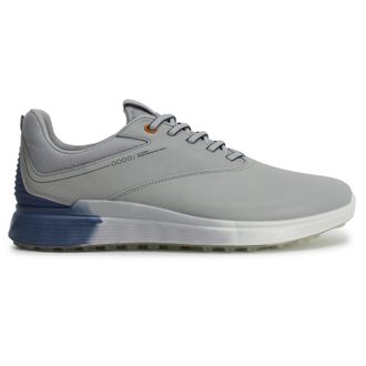 Ecco Ecco Golf S Three 102944 Leather Mens Comfort Trainers - Concrete Retro Blue Concrete - Size:UK 12-12.5
