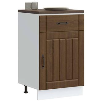 Berkfield Home Kitchen Base Cabinet Lucca Brown Oak Engineered Wood