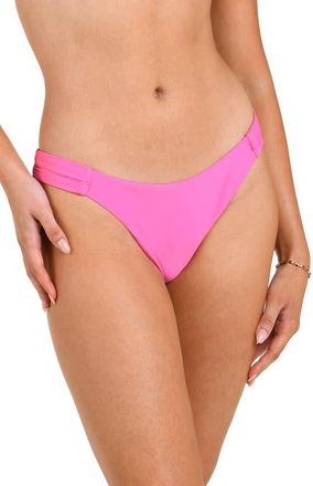Citrus Solid Shirred Side Bikini Bottoms in Pop Pink at Nordstrom, Size X-Small