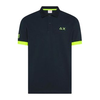 Sun 68 Polo Shirts, male, Blue, Size: 2XL Polo Big Logo Fluo