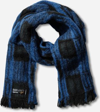 Neighborhood Mohair Check Muffler Blue / Green