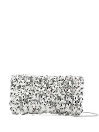 SIMKHAI Reese beaded chain-strap clutch bag - Argento