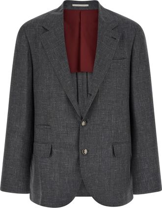Brunello Cucinelli Gray Wool Mens Blazer