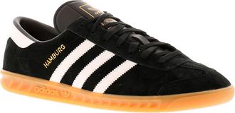 adidas Originals Hamburg Mens Leather Trainers black - Size UK 9.5