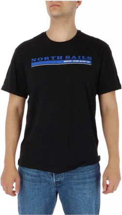 North Sails Gele Ronde Hals Korte Mouw T-shirt - Heren - T-shirts - Zwart - XL - Katoen - Tops